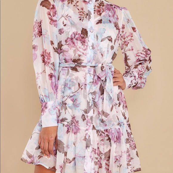 Red Dress Floral Mini Dress - Picture 5 of 7